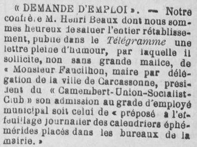 1902 Courrier de l'Aude 24 juin Ephéméride.jpg