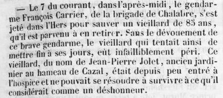 1868 Courrier de l'Aude 16 avril Gendarme et noyé.jpg