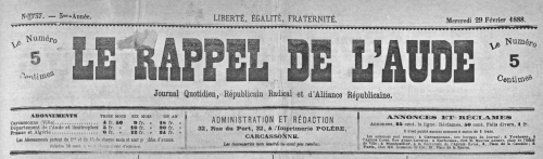 Le Rappel de l'Aude 29 février 1888 001.jpg